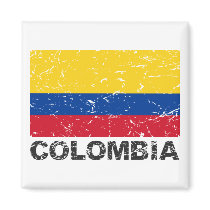 Colombia Vintage Flag magnets by allworldtees Colombia Vintage Flag magnets