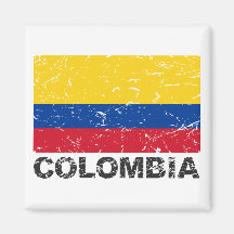 Colombia Vintage Flag Magnets