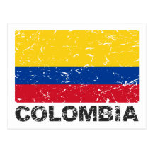 Colombia Vintage Flag Post Card