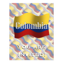 Colombia Waving Flag Invitations