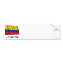 Colombia Waving Flag with Name bumper stickers