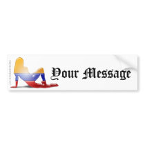 Colombian Girl Silhouette Flag Bumper Stickers