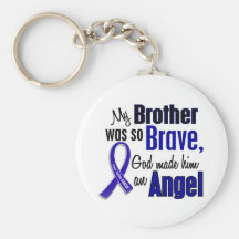 Colon Cancer ANGEL 1 Brother Keychain