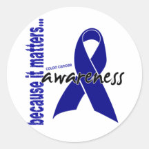 Colon Cancer Awareness Round Stickers