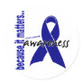 Colon Cancer Awareness Round Stickers