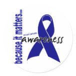 Colon Cancer Awareness Round Stickers
