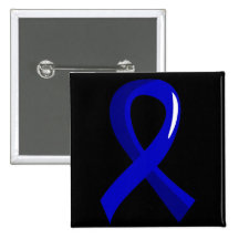 Colon Cancer Blue Ribbon 3 Buttons