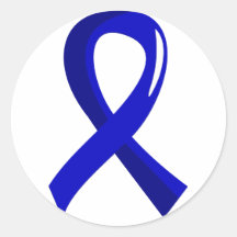 Colon Cancer Blue Ribbon 3 Round Stickers