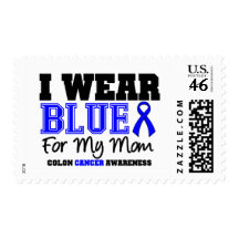 Colon Cancer Blue Ribbon For My Mom (Sporty) Postage