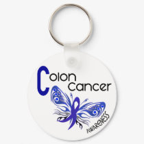 Colon Cancer BUTTERFLY 3 keychains