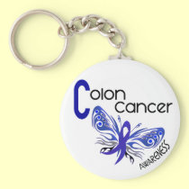 Colon Cancer BUTTERFLY 3 keychains