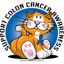 Colon Cancer Cat photo sculptures by fightcancertees Colon Cancer Cat photo sculptures