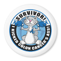 Colon Cancer Cat Survivor magnets