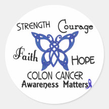 Colon Cancer Celtic Butterfly 3 Sticker