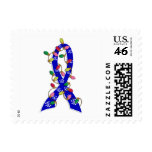 Colon Cancer Christmas Lights Ribbon Stamps