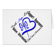Colon Cancer Faith Hope Love Butterfly Cards