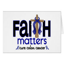 Colon Cancer Faith Matters Cross 1 Greeting Cards