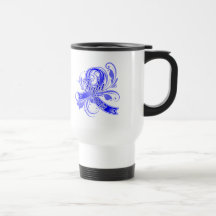 Colon Cancer Fight Like a Girl Flourish Mugs
