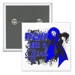 Colon Cancer Fight Like A Girl Grunge buttons