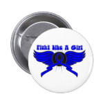 Colon Cancer Fight Like A Girl Wings buttons