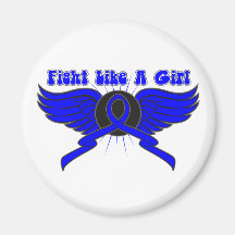 Colon Cancer Fight Like A Girl Wings Fridge Magnets