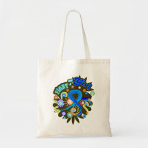 Colon Cancer Groovy Fight Like A Girl Tote Bag