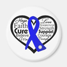 Colon Cancer Heart Ribbon Collage Magnets