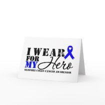 Colon Cancer Hero Blue Ribbon cards by cancerapparel Colon Cancer Hero Blue Ribbon cards