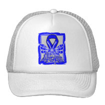 Colon Cancer Hope Butterfly Portrait Mesh Hat