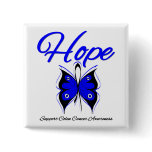 Colon Cancer Hope Butterfly Ribbon buttons