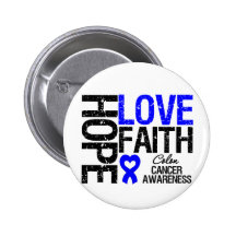 Colon Cancer Hope Love Faith Button