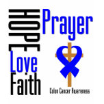 Colon Cancer Hope Love Faith Prayer Cross Tee Shirt