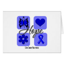 Colon Cancer Hope Love Inspire Awareness Greeting Card