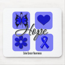 Colon Cancer Hope Love Inspire Awareness Mouse Mat
