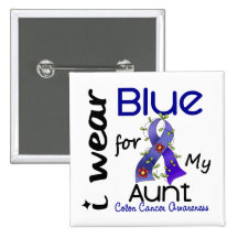 Colon Cancer I Wear Blue For My Aunt 43 Buttons