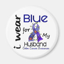Colon Cancer I Wear Blue For My Husband 43 Magnets