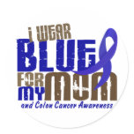 Colon Cancer I WEAR BLUE FOR MY MOM 6.3 Round Sticker