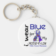 Colon Cancer I Wear Blue For My Mother-In-Law 43 Keychains