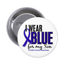 Colon Cancer I Wear Blue For My Son 10 Pins