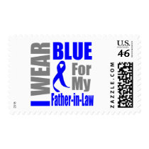 Colon Cancer I Wear Blue Ribbon Father-in-Law Stamps