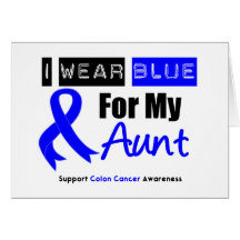 Colon Cancer I Wear Blue Ribbon For My Aunt Card