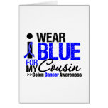 Colon Cancer I Wear Blue Ribbon For My Cousin Greeting Card