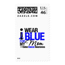 Colon Cancer I Wear Blue Ribbon For My Mom Postage Stamp