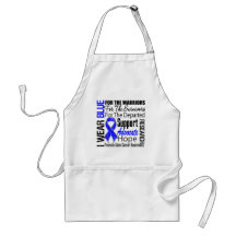 Colon Cancer I Wear Blue Ribbon TRIBUTE Apron