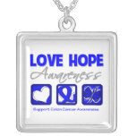 Colon Cancer Love Hope Awareness necklaces