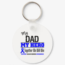 Colon Cancer My Dad My Hero keychains by giftsforawareness Colon Cancer My Dad My Hero keychains