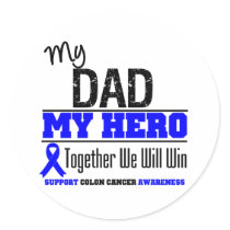 Colon Cancer My Dad My Hero stickers by giftsforawareness Colon Cancer My Dad My Hero stickers