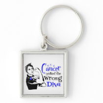Colon Cancer Picked The Wrong Diva Key Chains