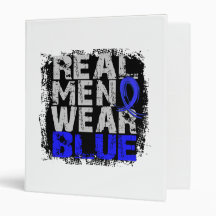 Colon Cancer Real Men Wear Blue 3 Ring Binders