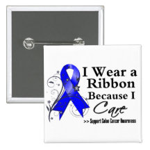 Colon Cancer Ribbon Because I Care Pins